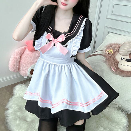 YUMEKAWA ♡ Pink Ribbon Sailor-Style Maid Suit #kos67