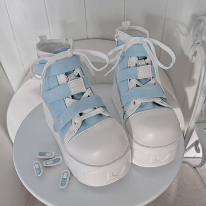 YUMEKAWA ♡ ( 4 colors )  cross thick sole high cut shoes  #kutu15