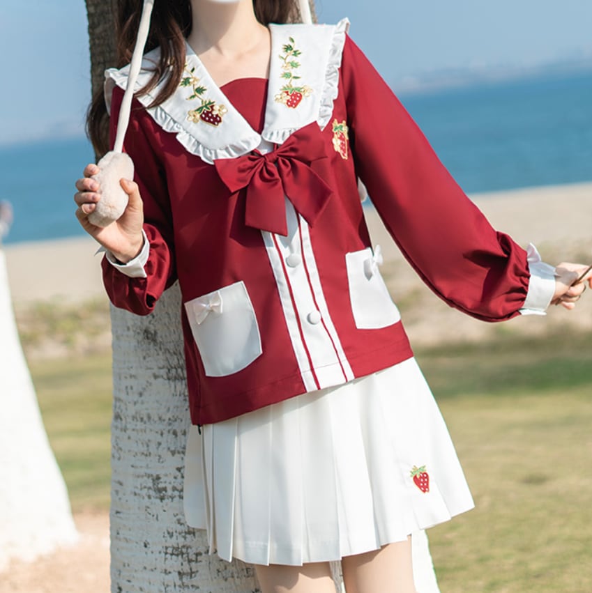 YUMEKAWA ♡ Strawberry print sailor suit #seifuku1