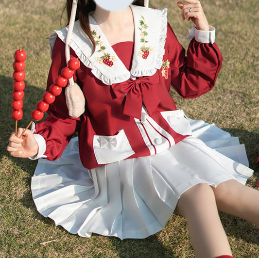 YUMEKAWA ♡ Strawberry print sailor suit #seifuku1