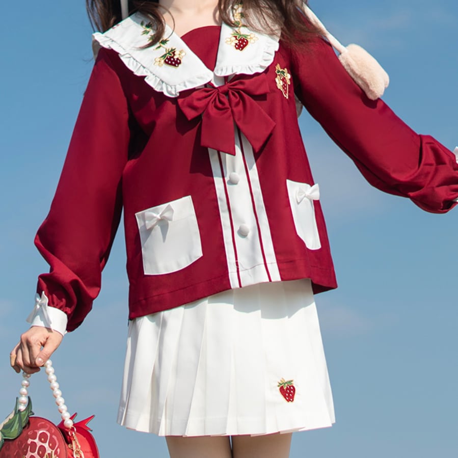 YUMEKAWA ♡ Strawberry print sailor suit #seifuku1