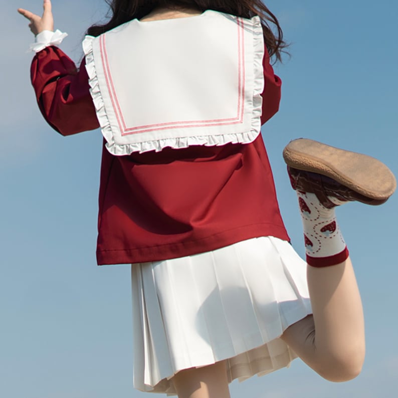 YUMEKAWA ♡ Strawberry print sailor suit #seifuku1