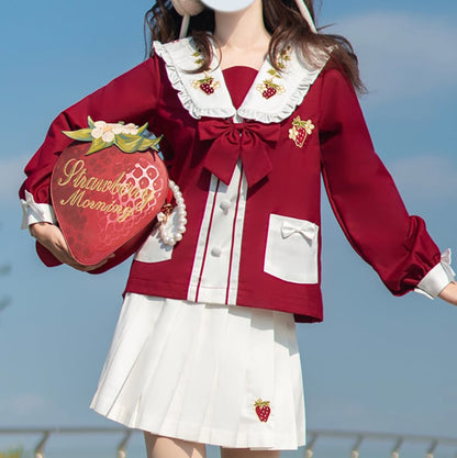 YUMEKAWA ♡ Strawberry print sailor suit #seifuku1