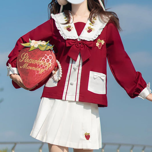 YUMEKAWA ♡ Strawberry print sailor suit #seifuku1