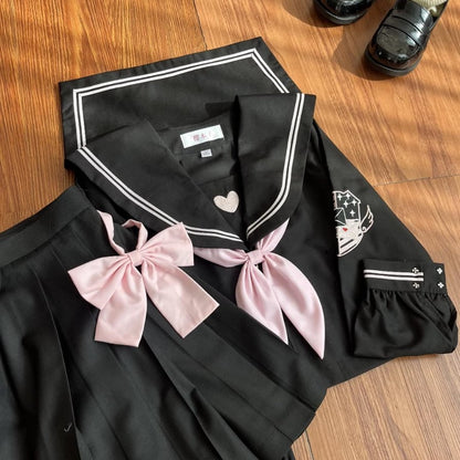 YUMEKAWA ♡  pink heart embroidered sailor outfit  #seifuku18