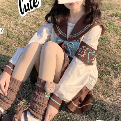 YUMEKAWA ♡ Choice of sleeve length♪ Sailor Suit with Bear #seifuku60