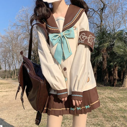 YUMEKAWA ♡ Choice of sleeve length♪ Sailor Suit with Bear #seifuku60
