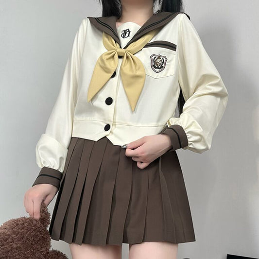 YUMEKAWA ♡ Choice of sleeve length♪ Sailor uniform with crest #seifuku62