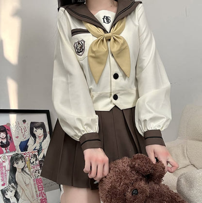 YUMEKAWA ♡ Choice of sleeve length♪ Sailor uniform with crest #seifuku62