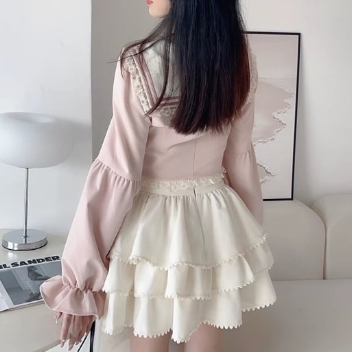 YUMEKAWA ♡  Top and Cake Skirt Matching cloth  #set13