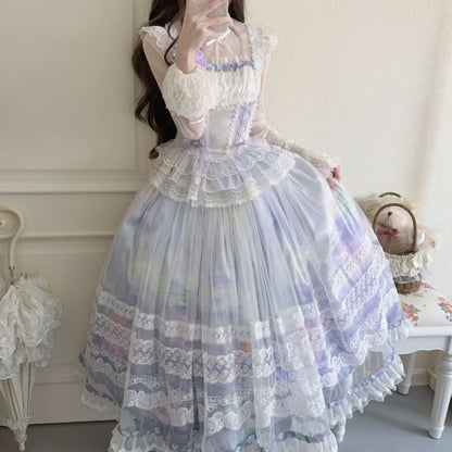 YUMEKAWA ♡ ( 3 colors )  gradient ruffle matching cloth #set15
