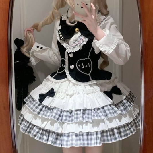 YUMEKAWA ♡  3 matching cloths: vest, top and skirt  #set15