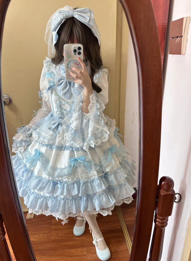 Manufactured after order ♡ ( 3 colors )  Matching cloth with catsuit and ruffle dress  #set21