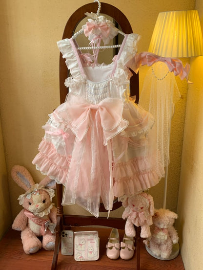 Manufactured after order ♡ ( 3 colors )  Matching cloth with catsuit and ruffle dress  #set21