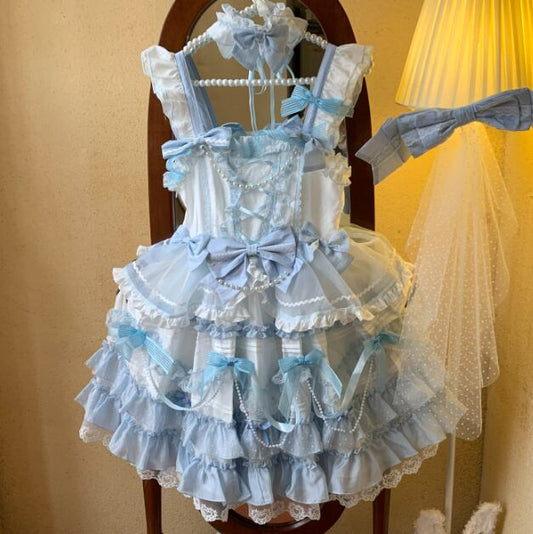 Manufactured after order ♡ ( 3 colors )  Matching cloth with catsuit and ruffle dress  #set21