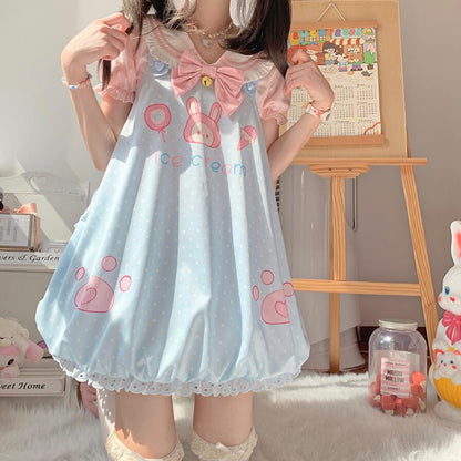 YUMEKAWA ♡ ( 4 colors ) Sailor T-shirt & Coverall #set26
