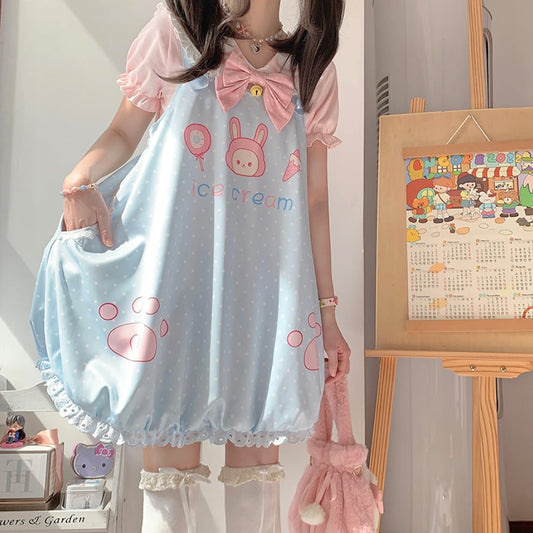 YUMEKAWA ♡ ( 4 colors ) Sailor T-shirt & Coverall #set26