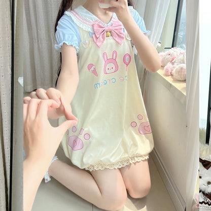 YUMEKAWA ♡ ( 4 colors ) Sailor T-shirt & Coverall #set26