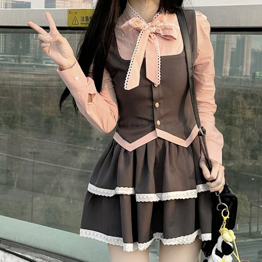 YUMEKAWA ♡ Layered school uniform style matching cloth #set29