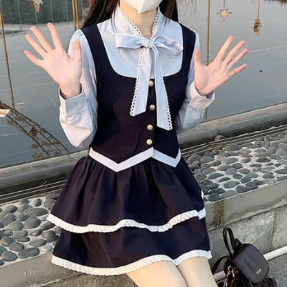 YUMEKAWA ♡ Layered school uniform style matching cloth #set29