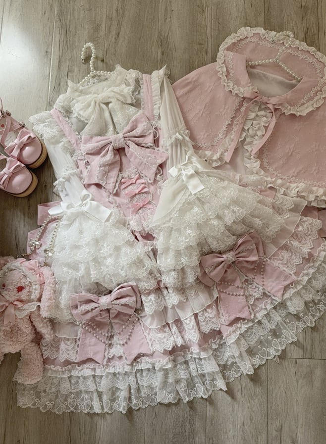 YUMEKAWA ♡  ( 4 colors )  blouse with bunny ears and Lolita jumperskirt  #set33