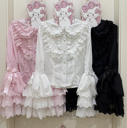 YUMEKAWA ♡  ( 4 colors )  blouse with bunny ears and Lolita jumperskirt  #set33