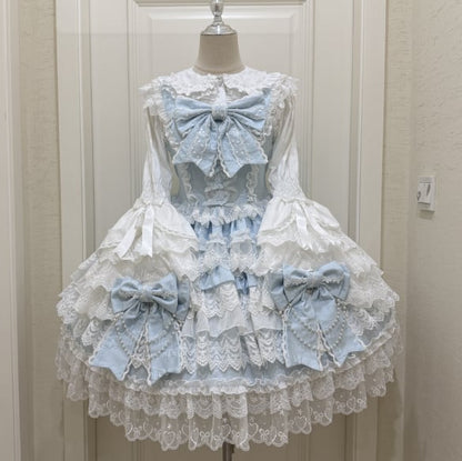 YUMEKAWA ♡  ( 4 colors )  blouse with bunny ears and Lolita jumperskirt  #set33