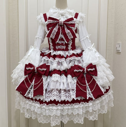 YUMEKAWA ♡  ( 4 colors )  blouse with bunny ears and Lolita jumperskirt  #set33
