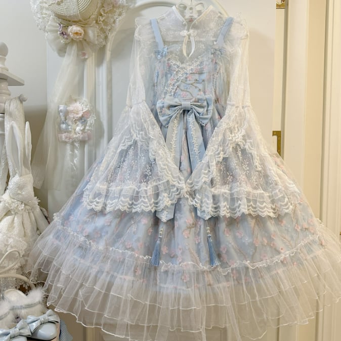 YUMEKAWA ♡ ( 2 colors )  Tulle dress matching cloth  #set40