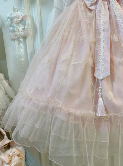 YUMEKAWA ♡ ( 2 colors )  Tulle dress matching cloth  #set40