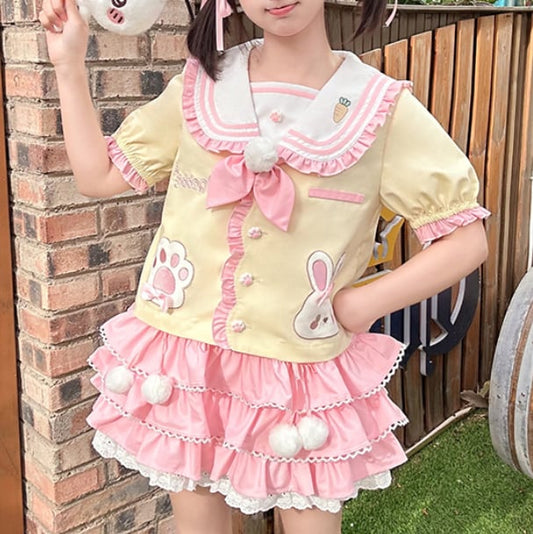 YUMEKAWA ♡ little girl-like rabbit matching cloth #set41