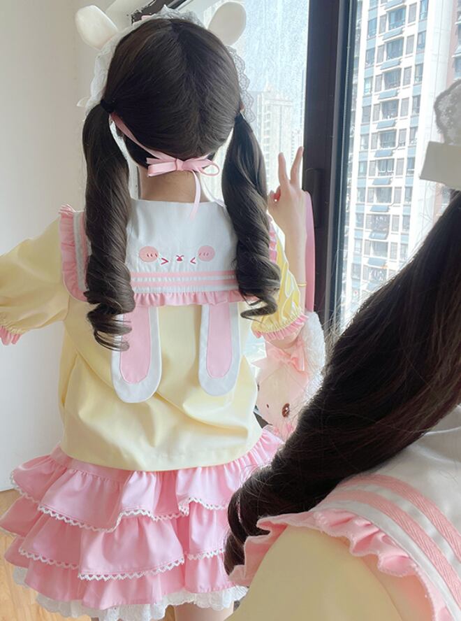 YUMEKAWA ♡ little girl-like rabbit matching cloth #set41