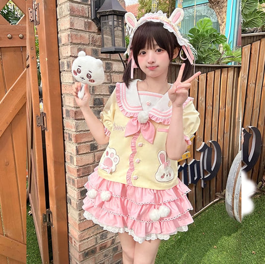 YUMEKAWA ♡ little girl-like rabbit matching cloth #set41