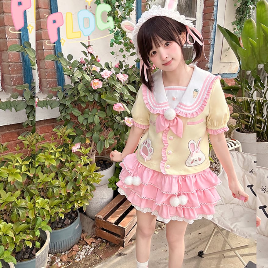 YUMEKAWA ♡ little girl-like rabbit matching cloth #set41