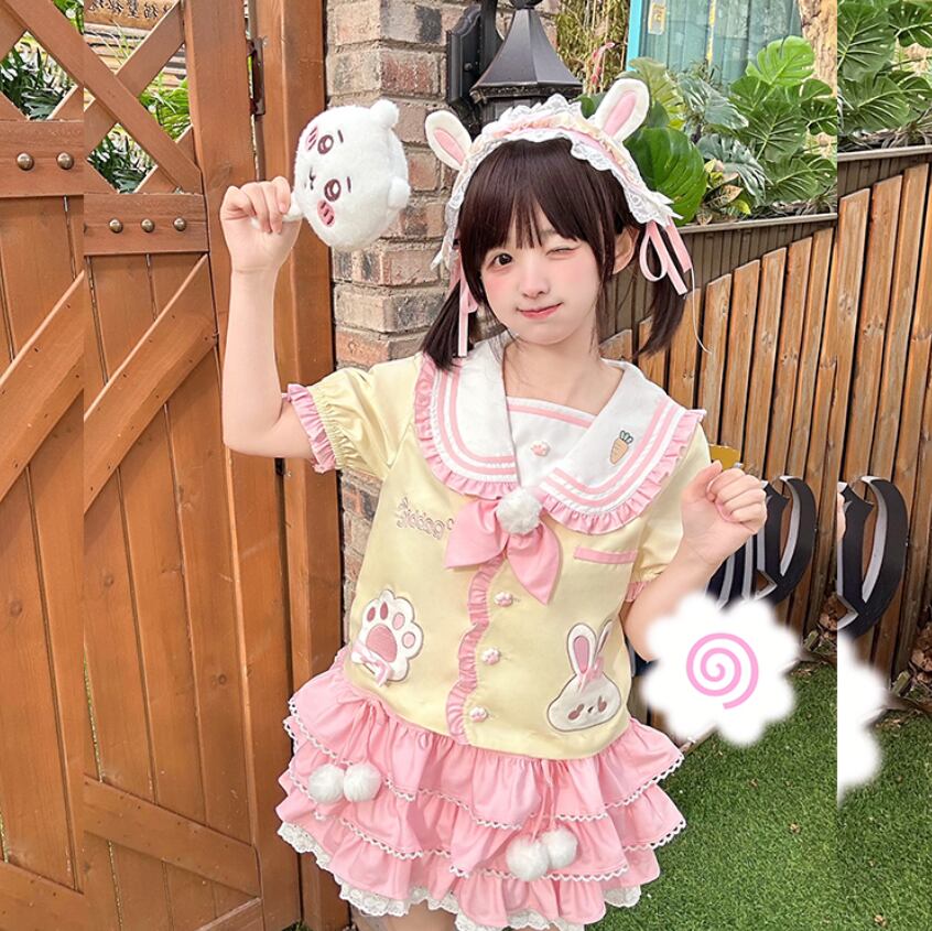 YUMEKAWA ♡ little girl-like rabbit matching cloth #set41