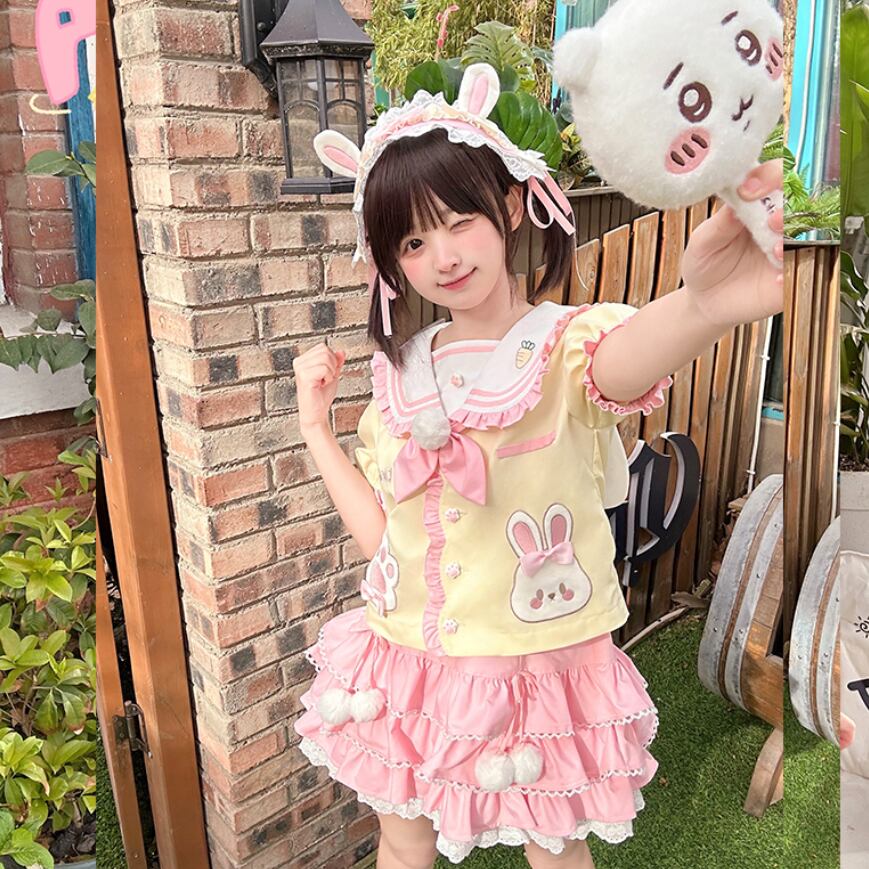 YUMEKAWA ♡ little girl-like rabbit matching cloth #set41