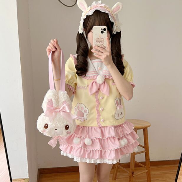 YUMEKAWA ♡ little girl-like rabbit matching cloth #set41