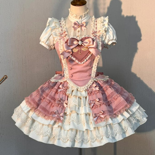 YUMEKAWA ♡ Idol-style pink ruffle matching cloth  #set47