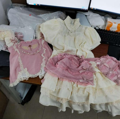 YUMEKAWA ♡ Idol-style pink ruffle matching cloth  #set47