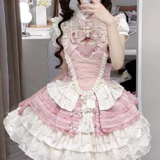 YUMEKAWA ♡ Idol-style pink ruffle matching cloth  #set47