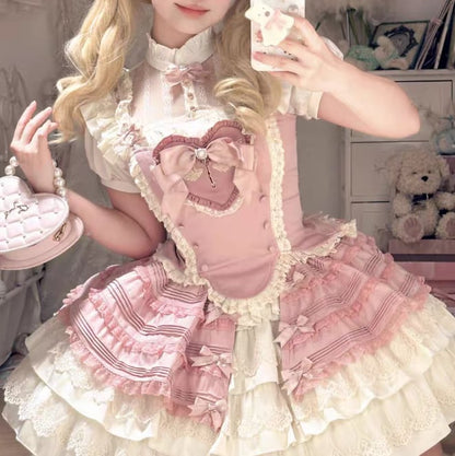 YUMEKAWA ♡ Idol-style pink ruffle matching cloth  #set47