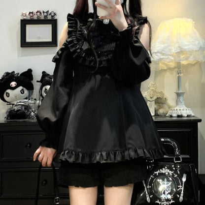 Manufactured after order ♡ ( 3 colors )  mine off the shoulder matching cloth  #set48