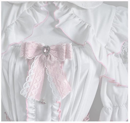 YUMEKAWA ♡ Pink off the shoulder matching cloth with ribbon #set66