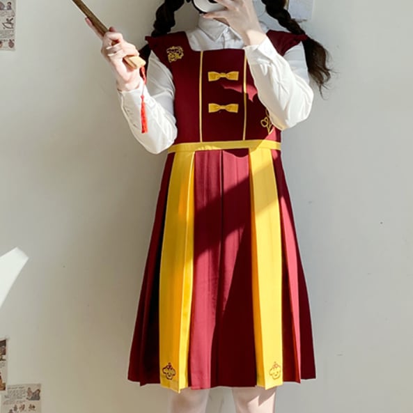 YUMEKAWA ♡ ( 2 colors )  top & overalls dress #set71