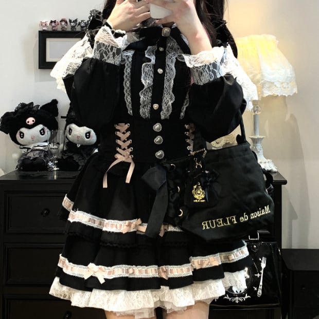 YUMEKAWA ♡ ( 3 colors ) Glen Check Suspender Skirt #suka12
