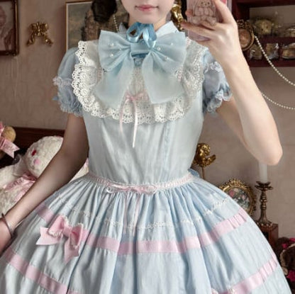YUMEKAWA ♡ 3 colors Chiffon blouse with ribbon #tops5