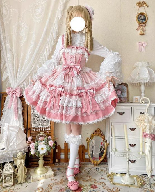 Manufactured after order ♡ Ruffle Lolita dress with back bow #wanpi1