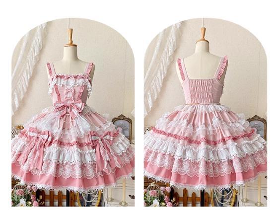 Manufactured after order ♡ Ruffle Lolita dress with back bow #wanpi1