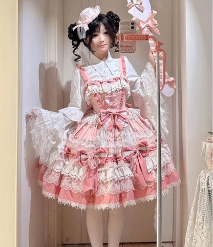 Manufactured after order ♡ Ruffle Lolita dress with back bow #wanpi1