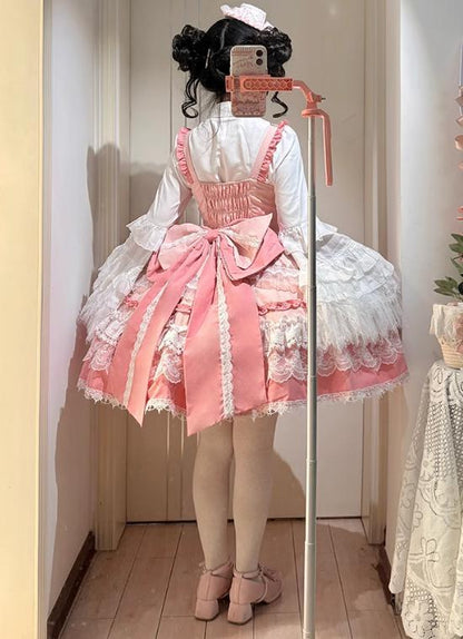 Manufactured after order ♡ Ruffle Lolita dress with back bow #wanpi1